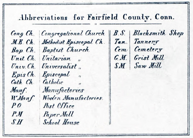 Map Abbreviations Connecticut
